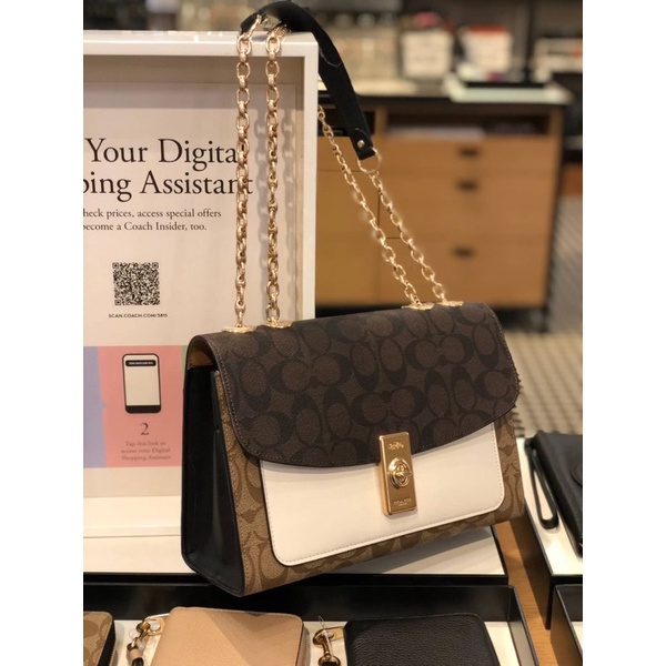 COACH Lane Shoulder Bag In Blocked Signature Canvas Shopee Thailand