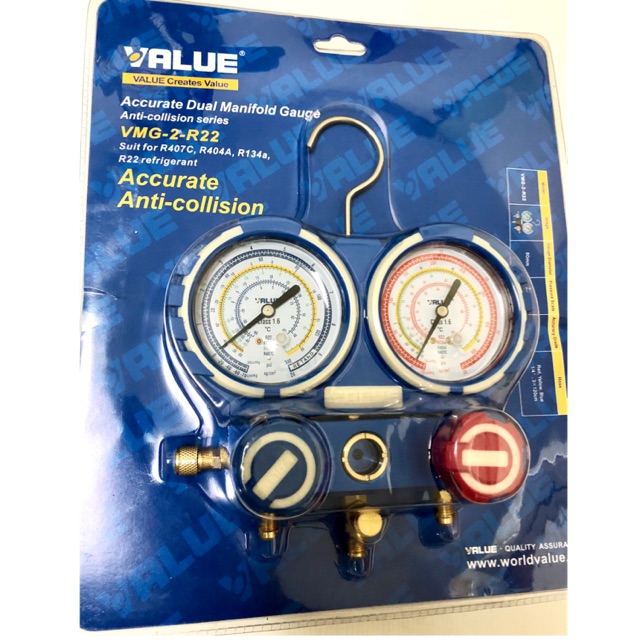 ชุดเกจเติมน้ำยา R22 Value พร้อมสายเกจ3เส้น แพคพลาสติก Shopee Thailand