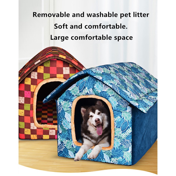 Large Dog House Pet Kennel Dog Cat Bed for Samoyed Shiba Inu