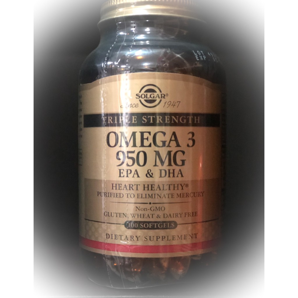 Solgar, Omega3 EPA & DHA, Triple Strength 950 mg 100 Softgels Shopee
