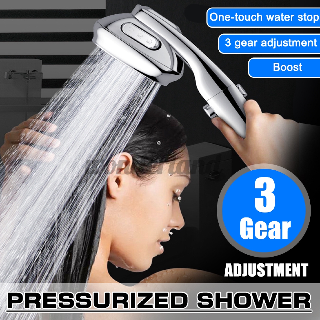Wonder Rainfall Shower Head 3 Gear Spray High Pressure Setting Handheld