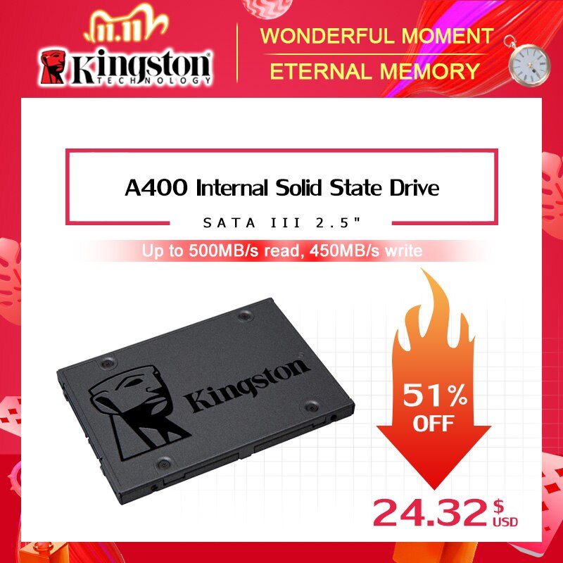 Kingston Digital A400 SSD 120GB 240GB 480GB SATA 3 2.5 inch Internal