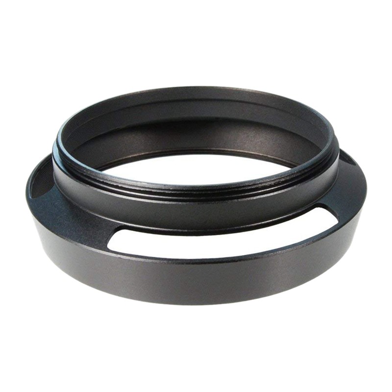 46mm Pro Angle Vented Metal Lens Hood Sun Shade Wristband Lens Focus Ring kindue9854f.th