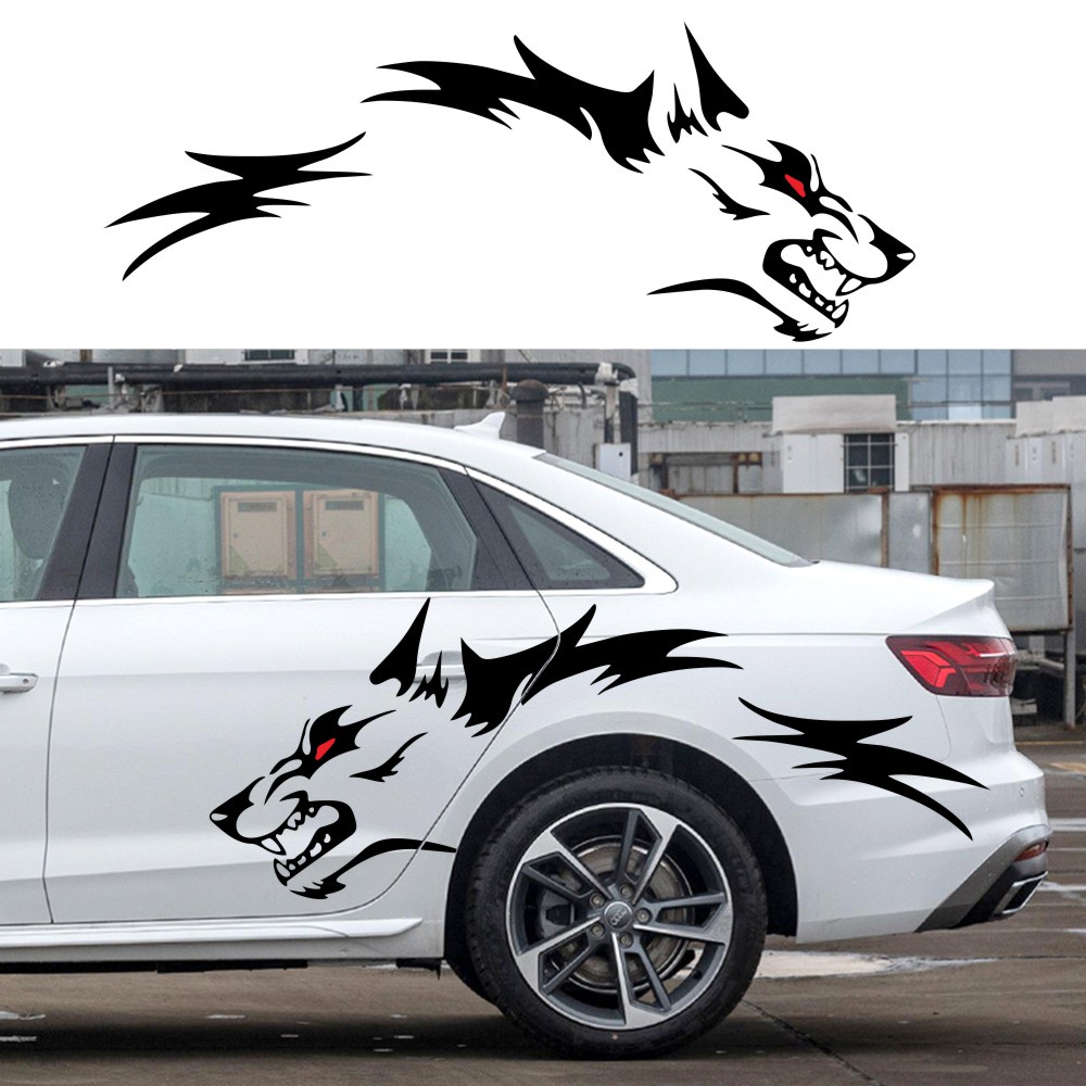 Fashion Graphics Running Wolf Auto Car Stickers Diy Door Adornment