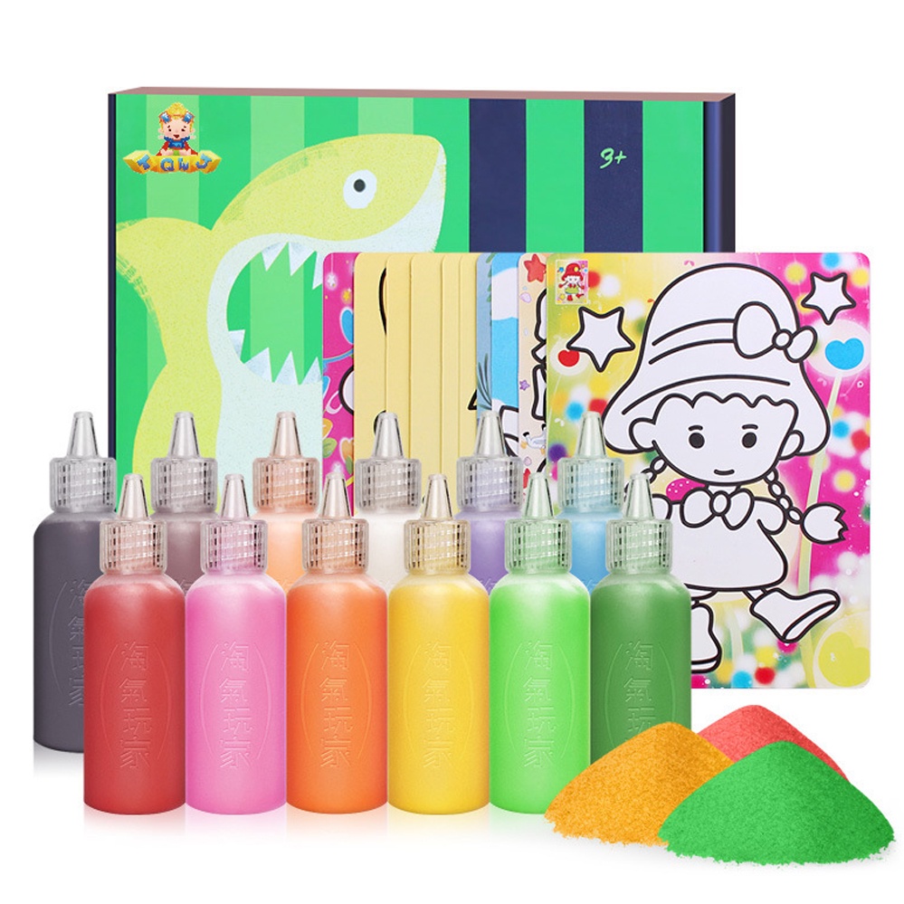 12color Gift Box Set Sand Painting Crafts Toys Graffiti Color Sand