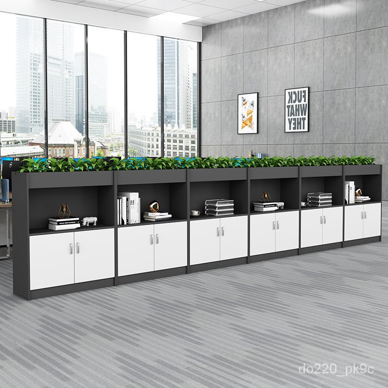 File Low Wooden Partition Planter Office Staff