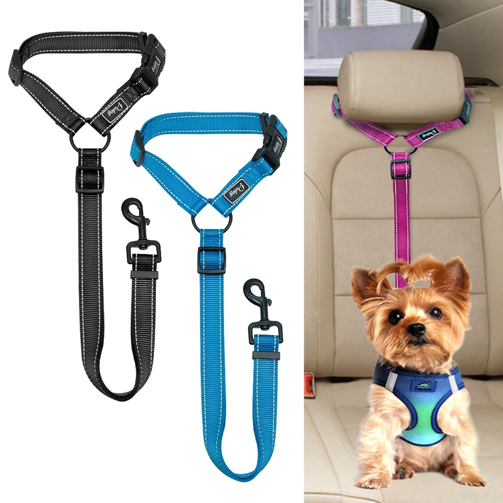 สายจูงสุนัขDog Car Seat Belt Reflective Nylon Dogs Cat Safety Seat Belt