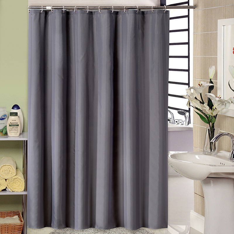 Dark Deep grey Blue shower curtain solid color Thick polyester shower