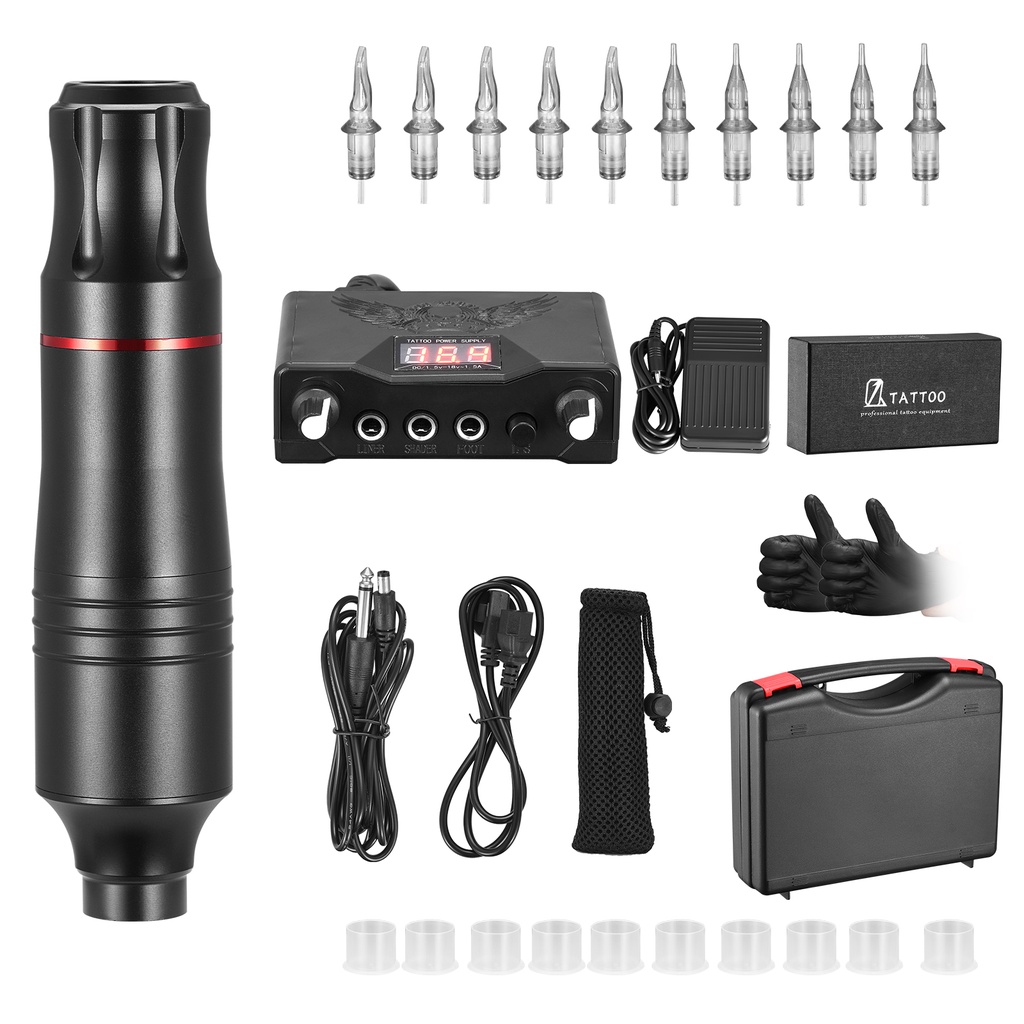 Rotary Tattoo Pen Machine Kit, Professional Tattoo Pen with 20 Colors
