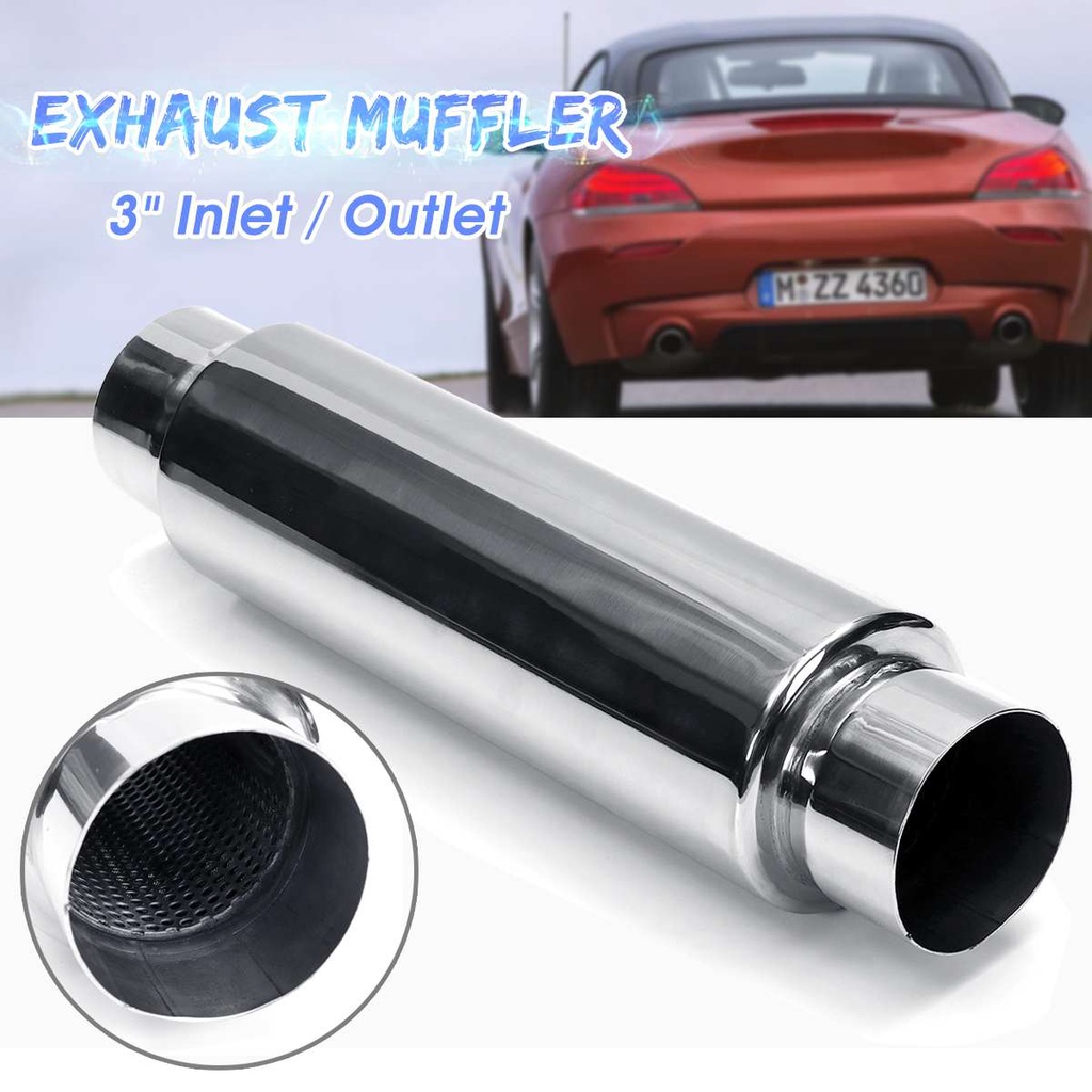 76mm Car Exhaust Muffler Pipe 3 Exhaust Silencer Tip Tail Tube