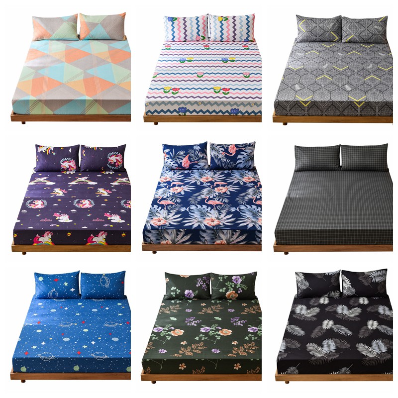 Cute unicron flamingo fitted sheet queen king size bed sheet soft