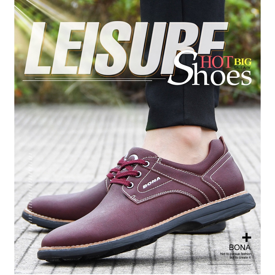 BONA 2020 New Designers Popular Casual Shoes Men Flat Shoes LaceUp Low