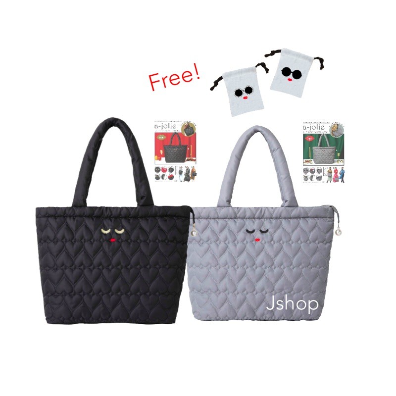 พร้อมส่ง Ajolie a jolie รุ่นใหม่ QUILTING TOTE BAG BOOK BLACK ver