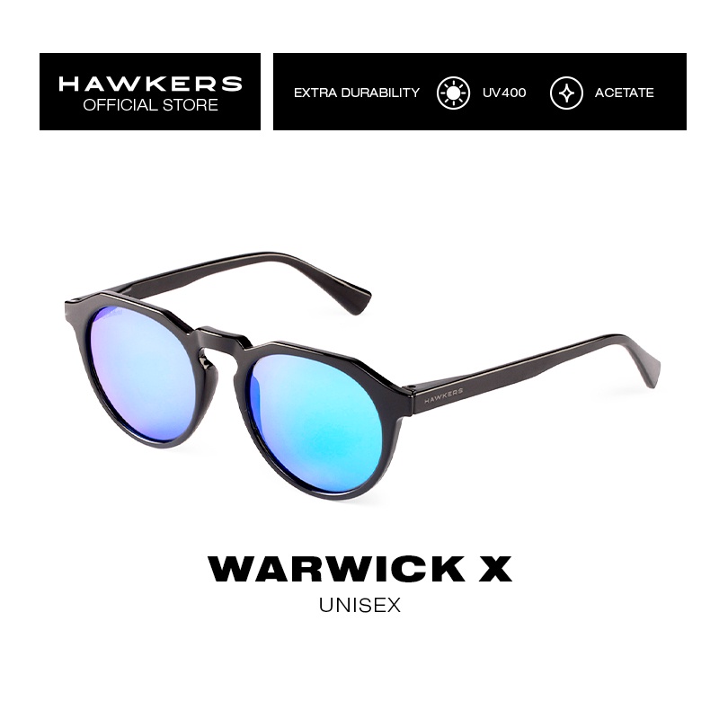 HAWKERS Black Chrome CLASSY Sunglasses for Men and Women unisex. UV400