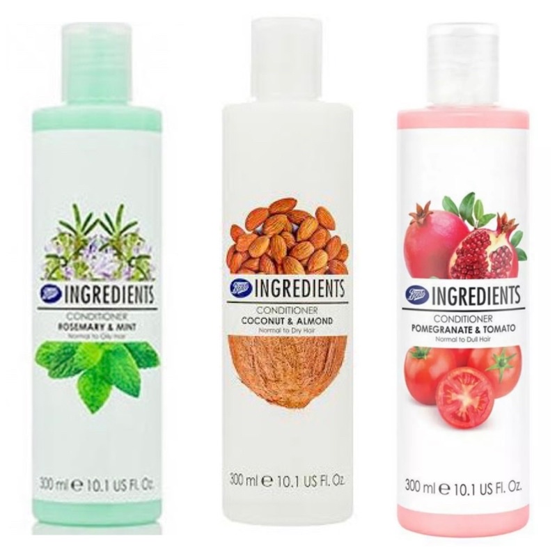 Boots Conditioner coconut almond, promegranate& tomato ครีมนวดผมผสม