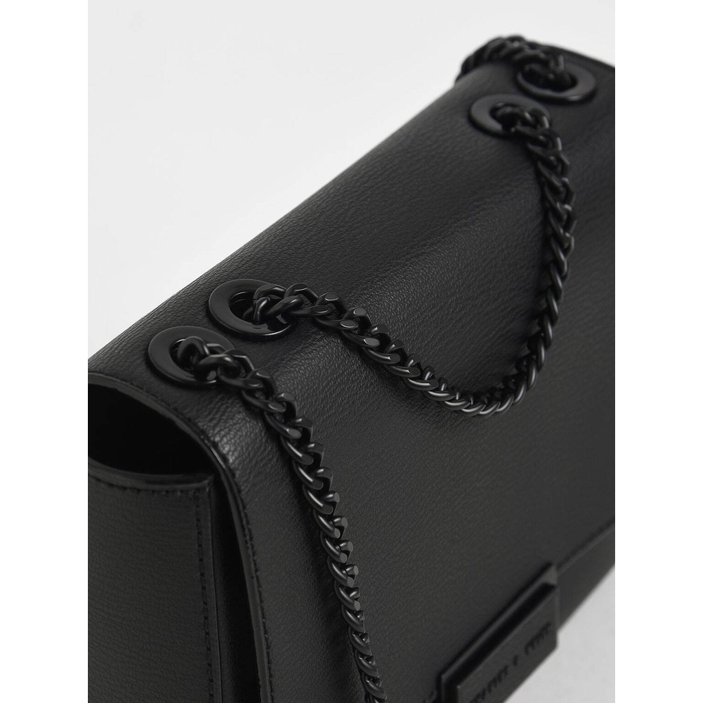 Charles and Keith CK280670824 Double Chain Link Crossbody Bag Female Small Sling Bag