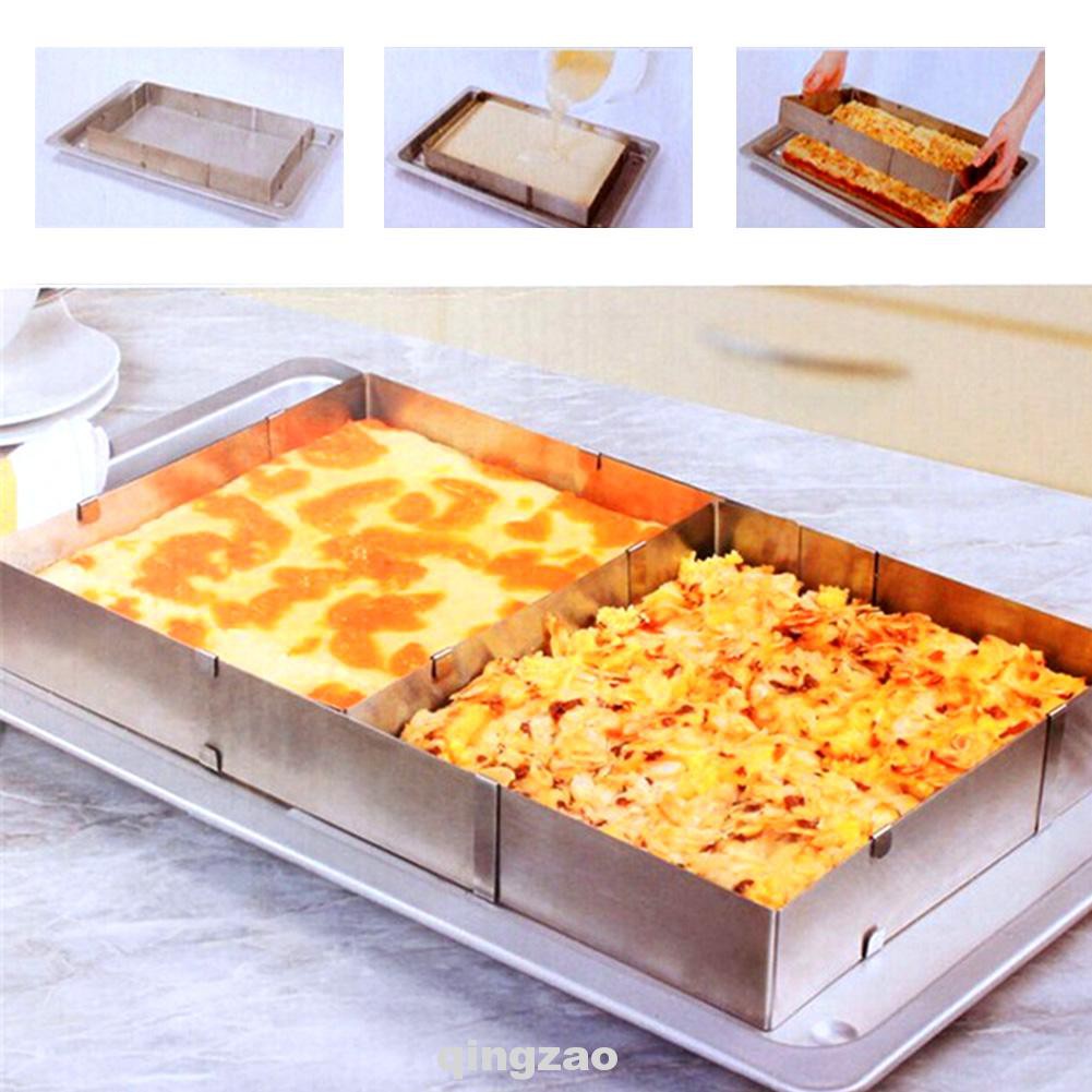 Adjustable Stainless Steel Baking Tray Mousse Bakeware Cake Mold Oven Bread Plate Dish qingzao