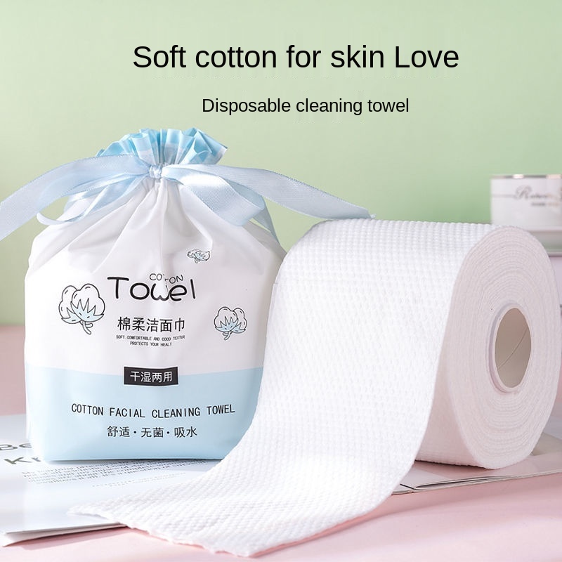 3 rolls of disposable face towels, roll barrel thickened cotton soft