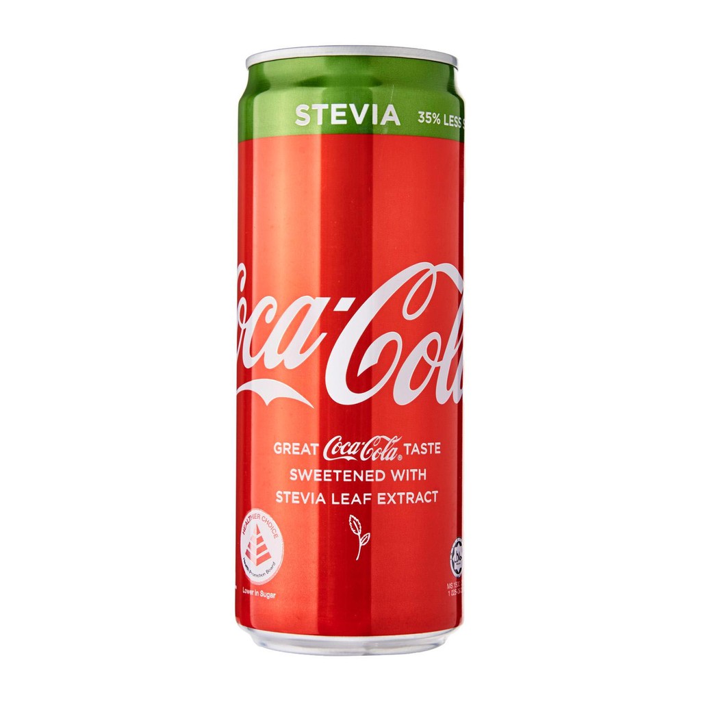 (1 กระป๋อง) โค๊ก หญ้าหวาน 320 ml CocaCola Stevia Flavor Coke 320ml