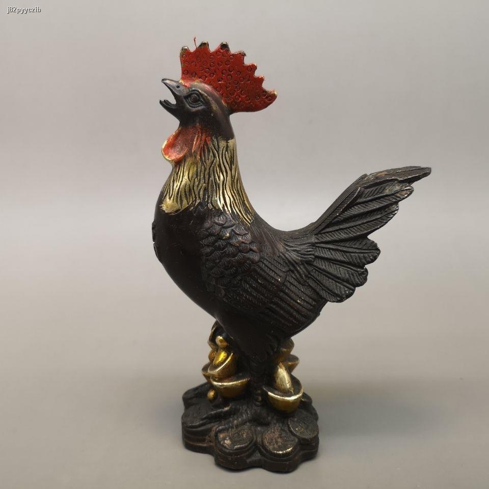 Copper Rooster Money Ingot Zodiac Bronze Rooster Lucky Decoration Home