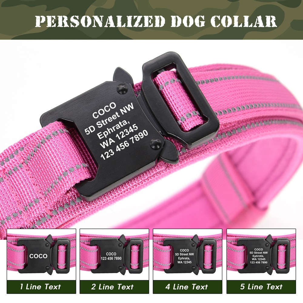 ปลอกคอสุนัข：ersonalzied Tactical Dog Collar Military Nylon et Collar