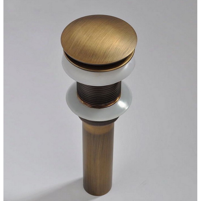 Antique Brass Pop Up Bathroom Sink Basin Waste / Drain Without Overflow