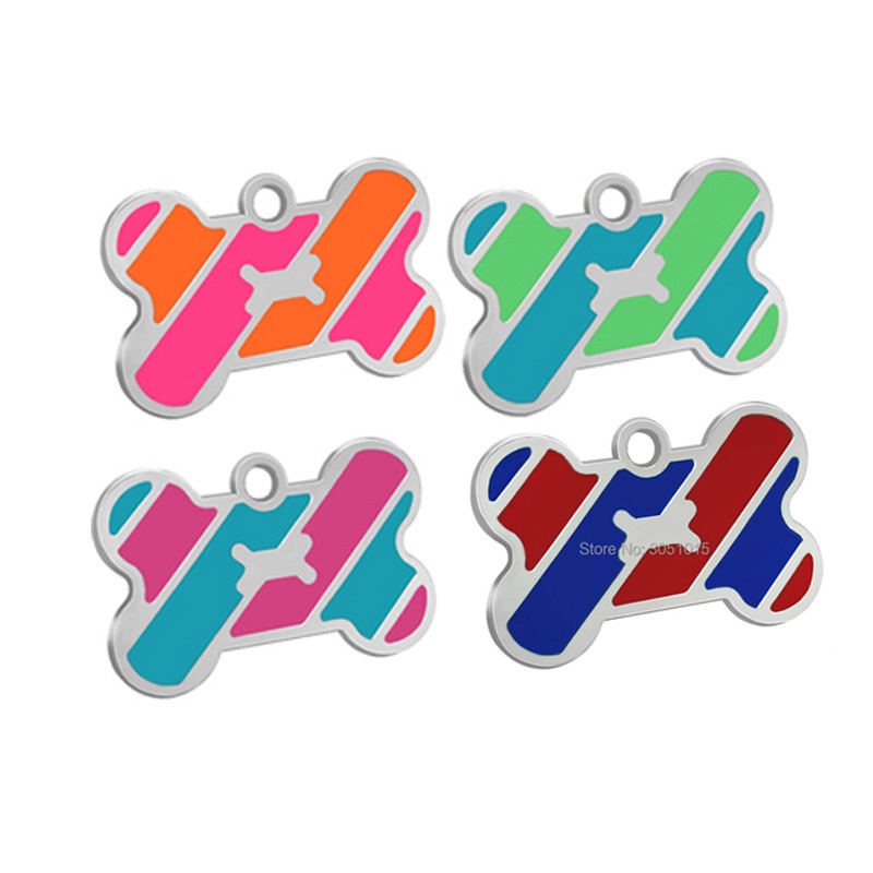 Wholesale 20 Pcs Dog ID Tag Bone Shape Pet Name Tags Anti lost Dogs Nameplate Tags Pendant For