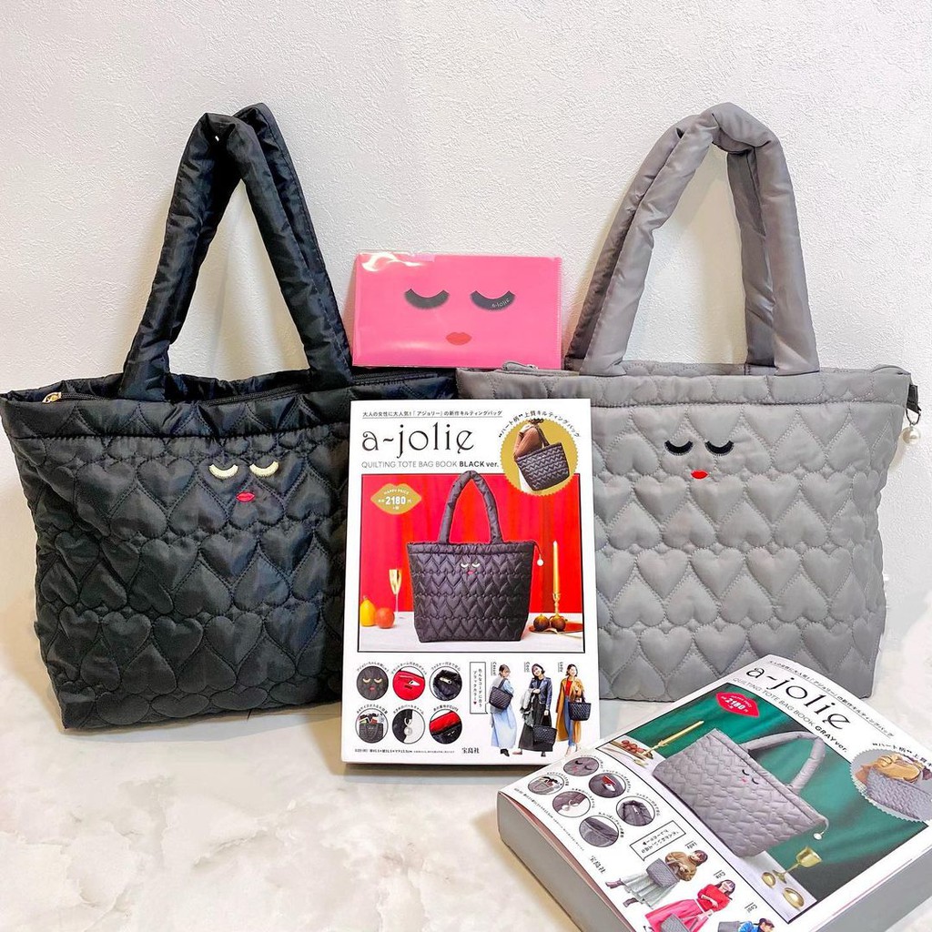 พร้อมส่ง Ajolie a jolie รุ่นใหม่ QUILTING TOTE BAG BOOK BLACK ver