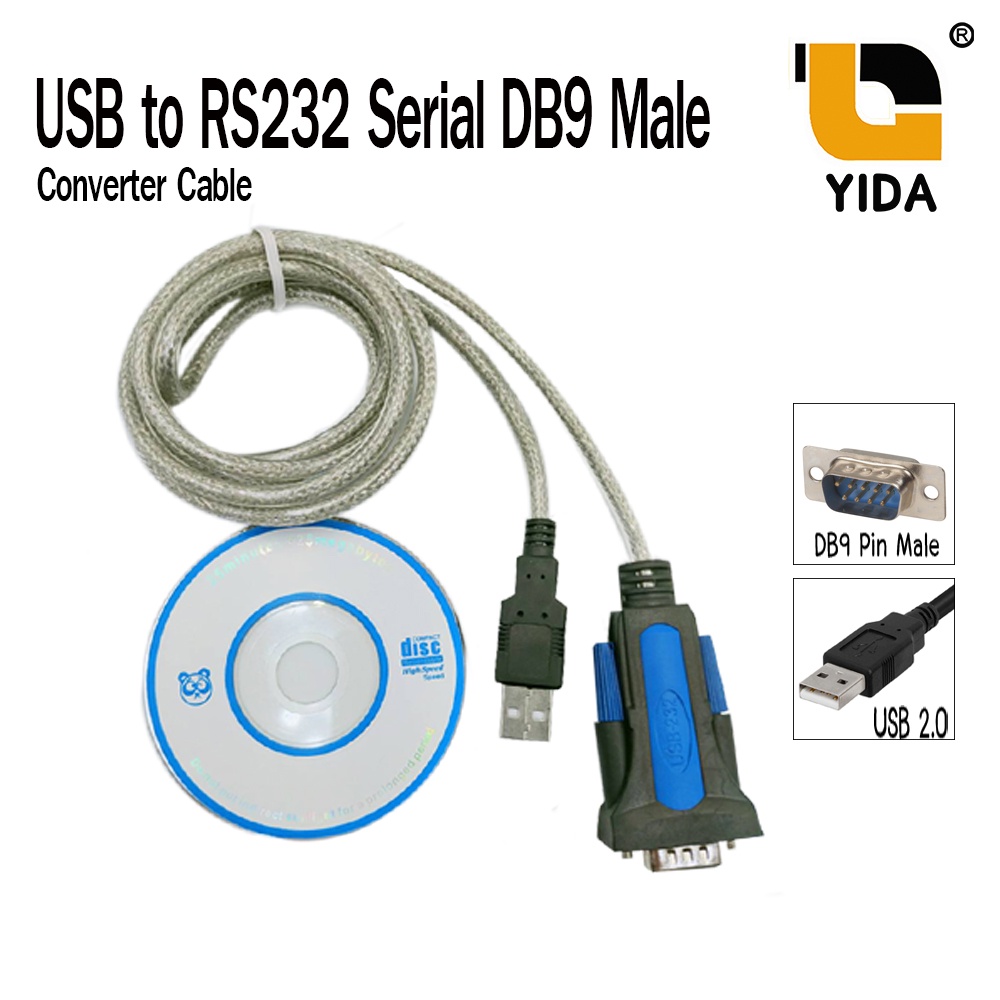 RS232 TO USB CONVERTER ตัวแปลง Typec USB To RS232 COM Serial PDA 9 DBI
