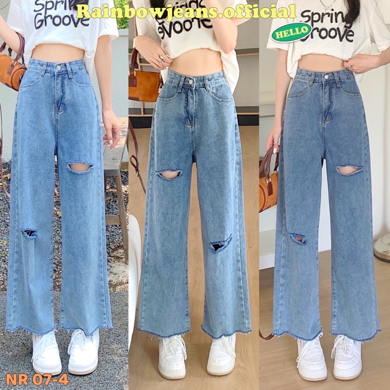 กางเกงยีนส์ S8XL รุ่น NR 074 SnowPD ตัดปลายขา by rainbow.jeans