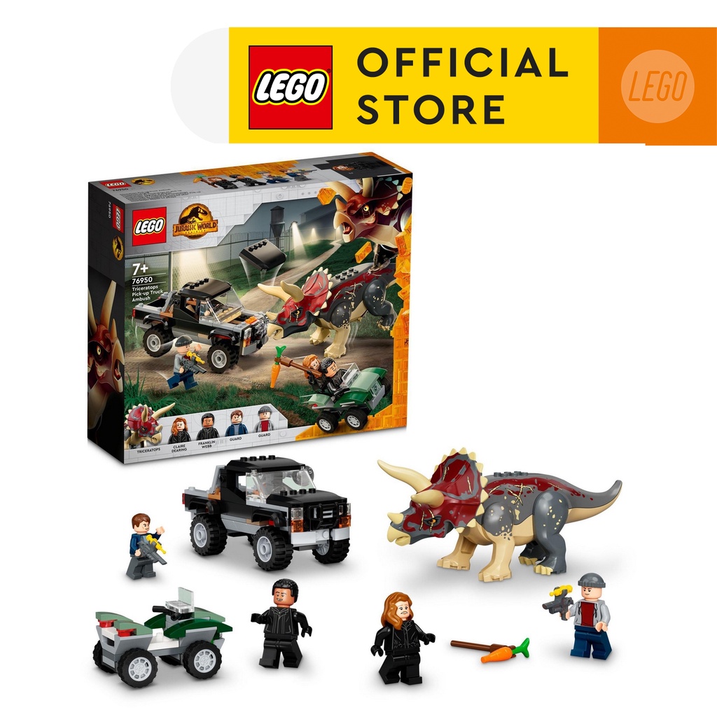 LEGO?? Jurassic World 76950 Triceratops Dinosaur Pickup Truck Ambush