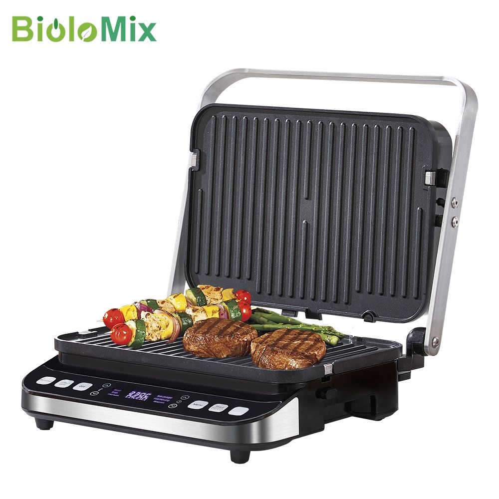 BioloMix 2000W Electric Contact Grill Digital Griddler and Panini Press