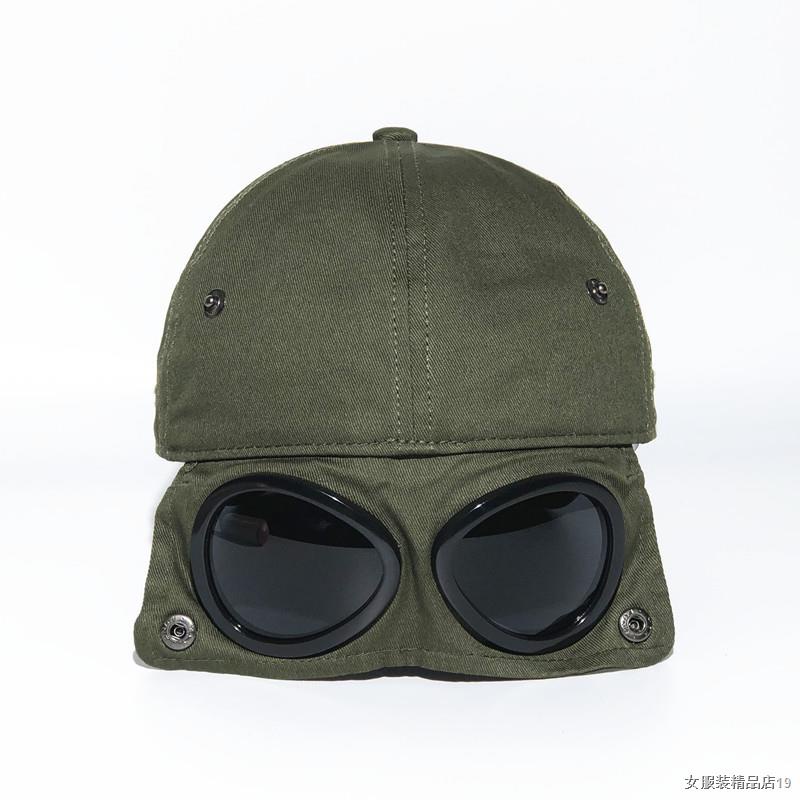 Pilot Baseball Cap With Glasses Hat Flight Helmet Fashion Black Glasses