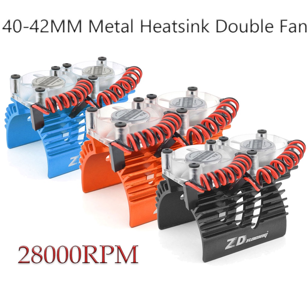 28000rpm RC Motor Cooling Fan 40mm 42mm Metal Heatsink Double Fans for