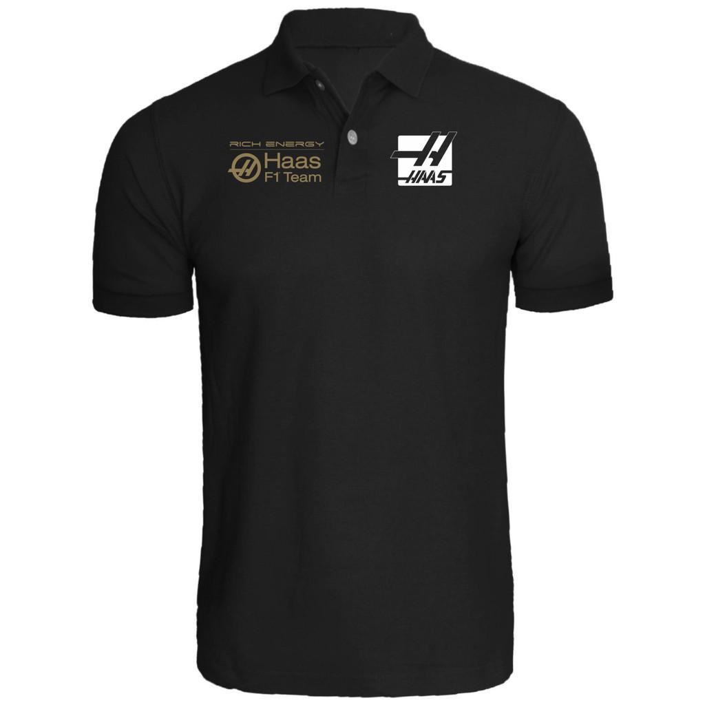 haas rich energy f 1 team เสื้อโปโลสีดํา 2019 1 ชิ้น NJx6 Shopee Thailand