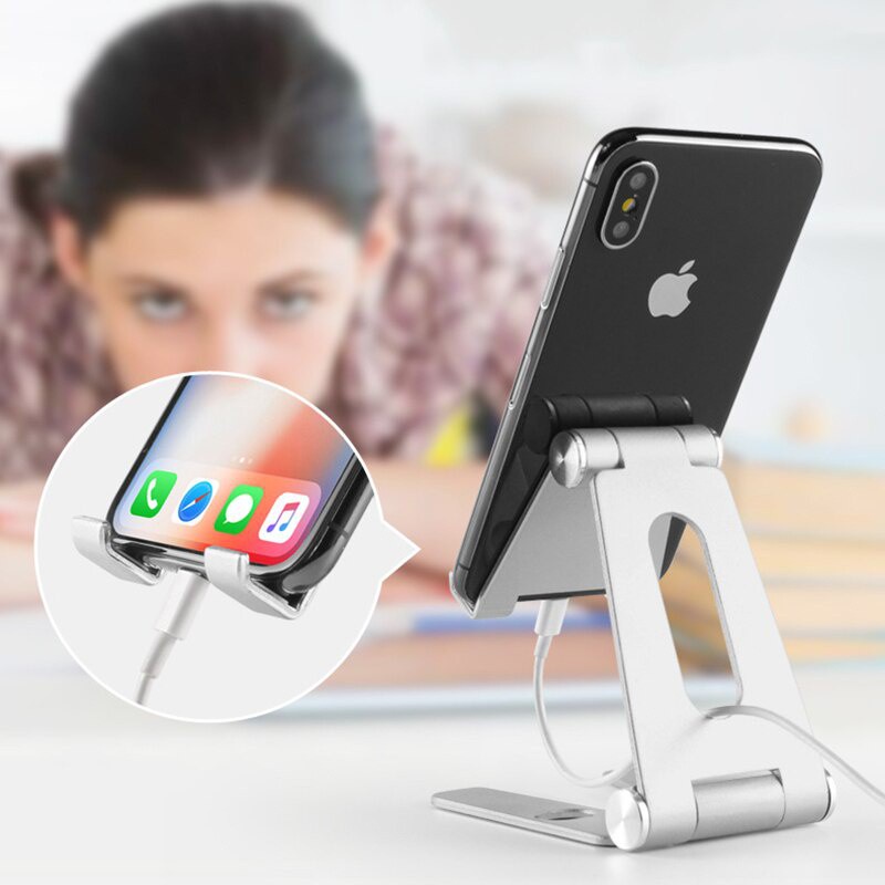 Aluminum Alloy Universal Phone Desk Holder Home Office Desktop Mobile