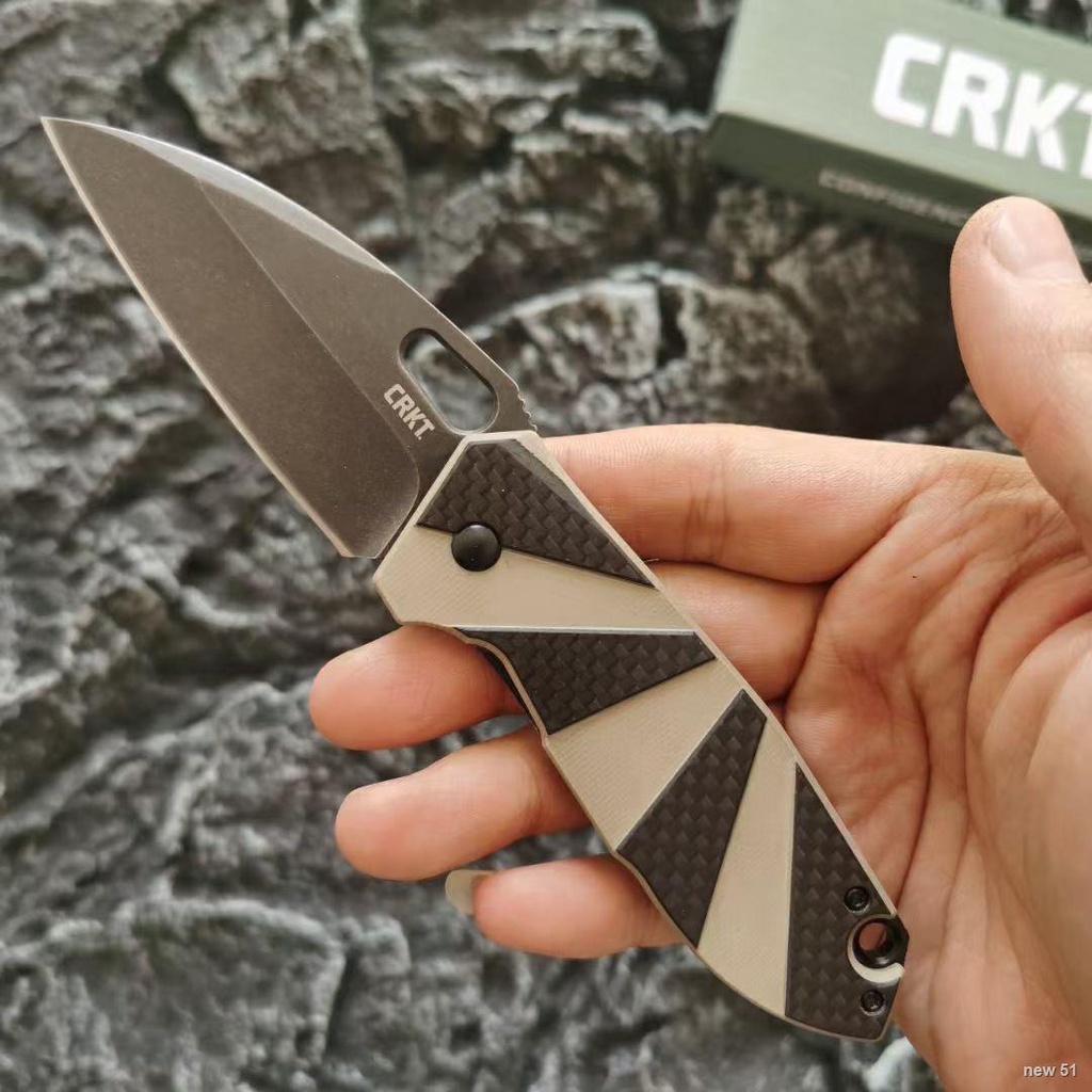 มีดล่าสัตว์ CRKT 2440 Folding Knife G10 Handle 8Cr14Mov Blade Pocket