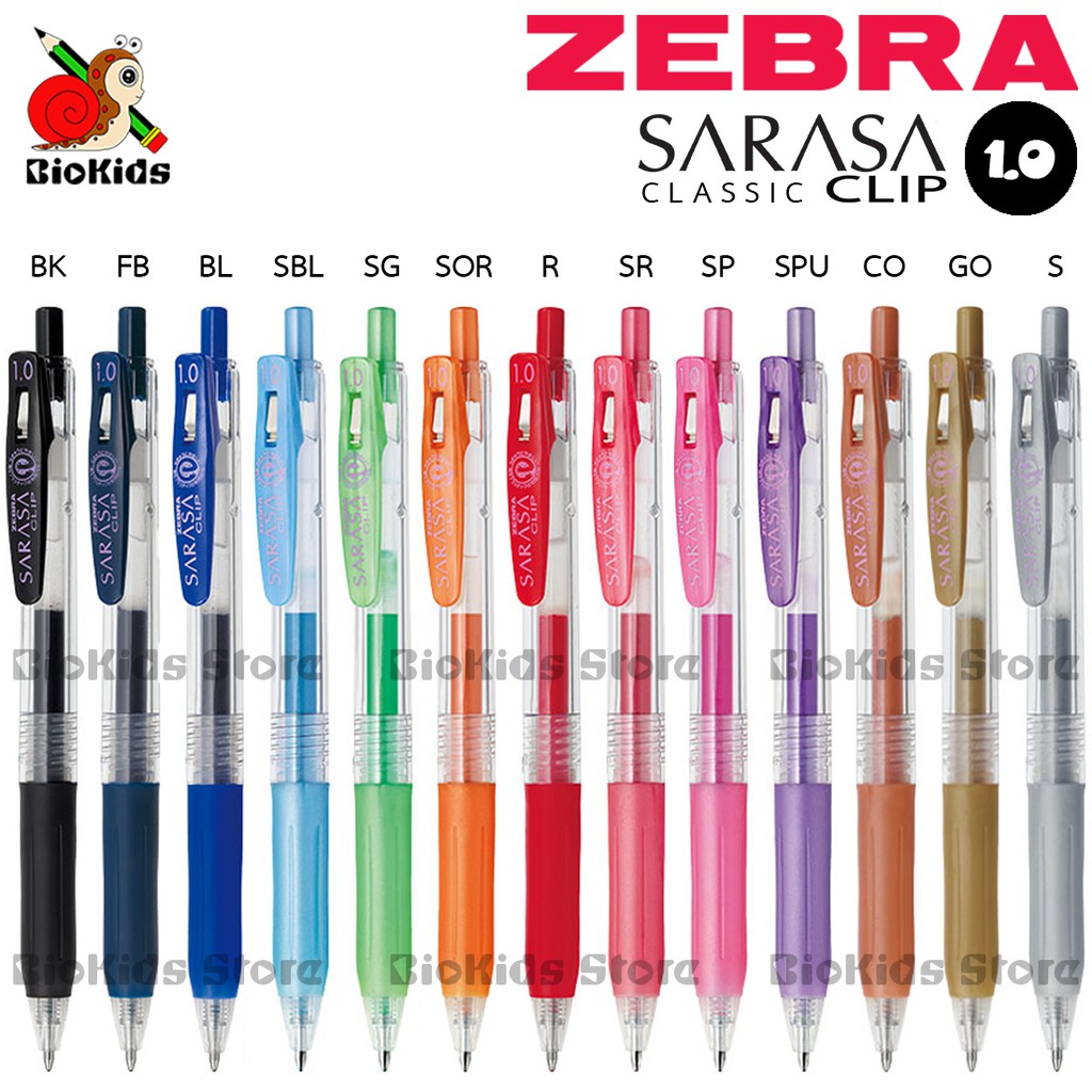 Zebra sarasa clip 1.0 mm. 13 colours Shopee Thailand