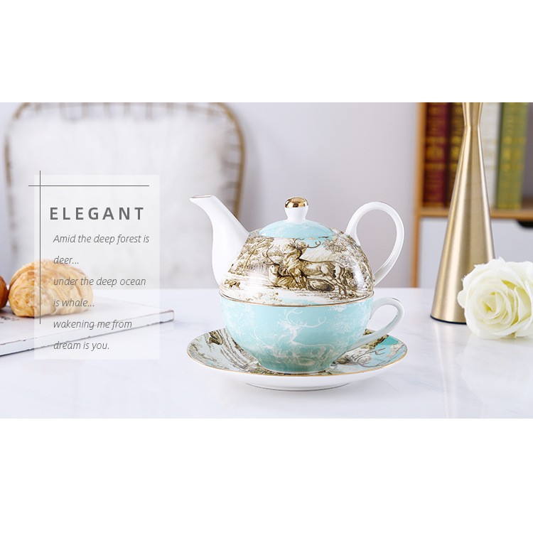 {new}English Ceramic Teapot Set Office Afternoon Tea Set Single Small Teapot Teacup One Flower