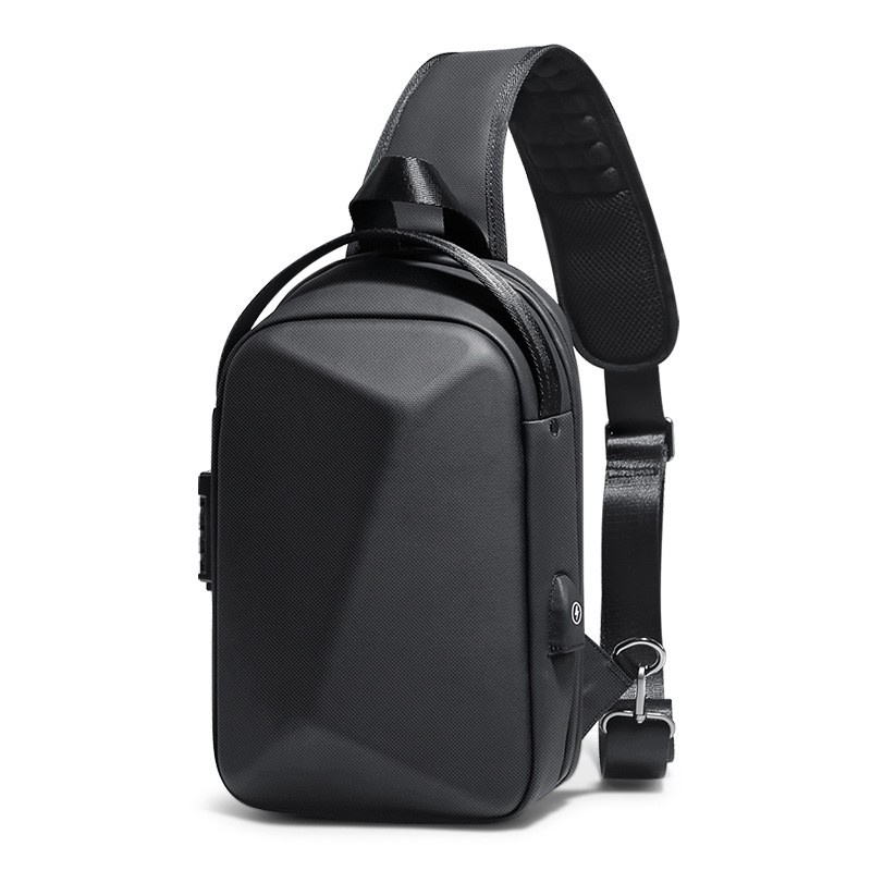 กระเป๋าคาดอก Hard Shell Crossbody Bag USB Charging Waterproof รูปทรง