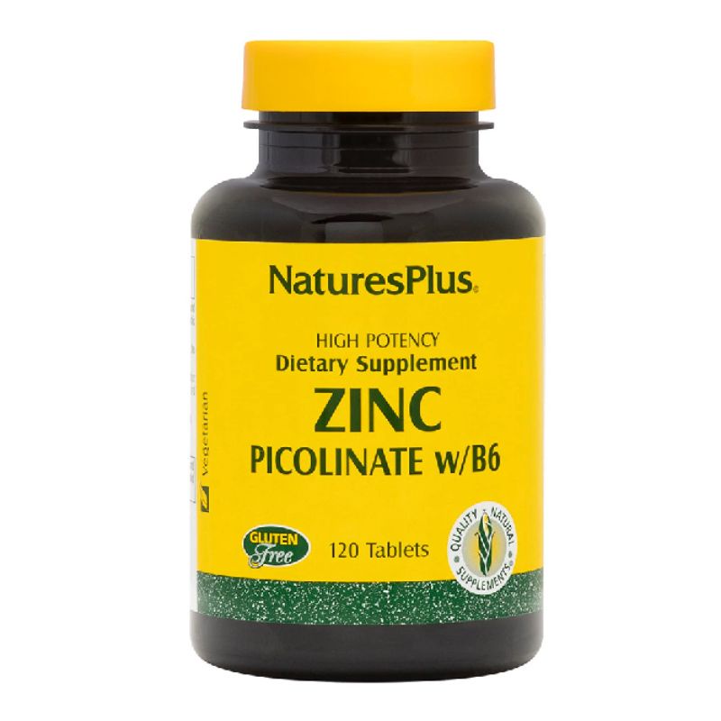 NaturesPlus Zinc Picolinate Complex with B6 30mg Immune Support with