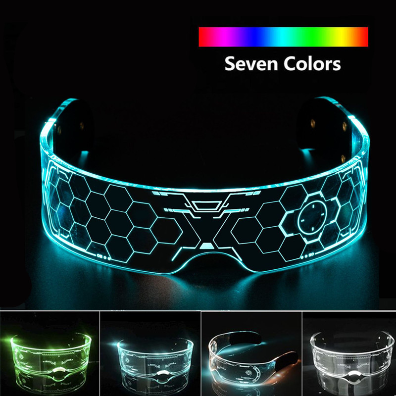 ღღแว่นตาแบบมีไฟ Led สําหรับปาร์ตี้ฮาโลวีน LED Hive Luminous Glasses