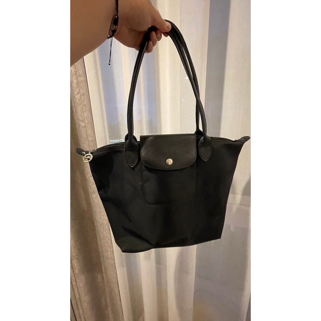 กระเป๋าลองชอม LONGCHAMP LE PLIAGE NÉO SHOULDER BAG S สีดำ หูยาว