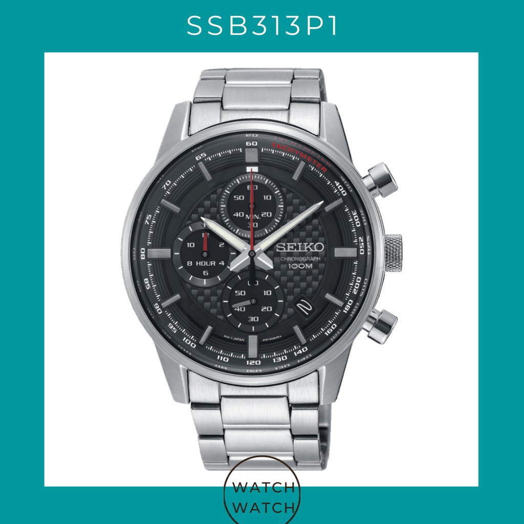 Seiko Sports Chronograph Tachymeter Quartz SSB313 SSB313P1 SSB313P Men's Watch Shopee Thailand