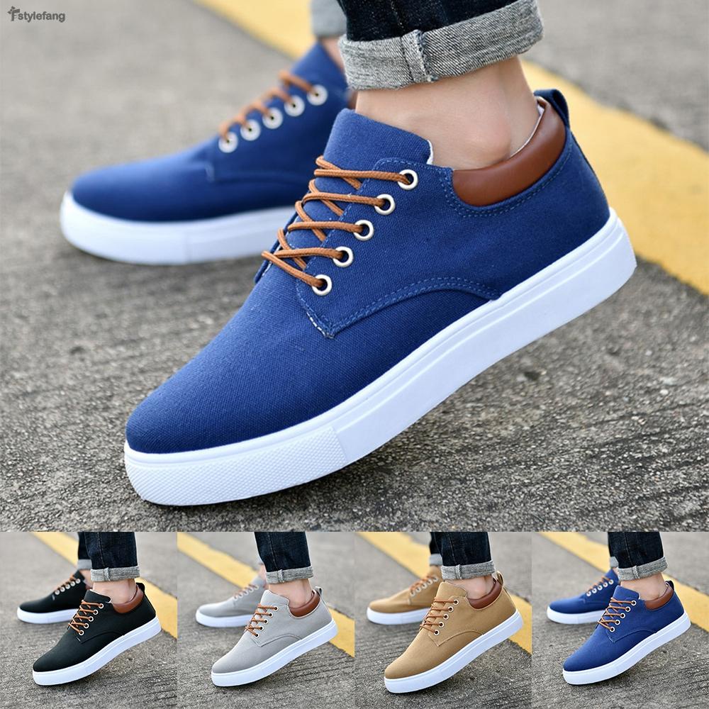 STYLEFMens Casual Lace Up Canvas Shoes Lightweight Walking Hiking