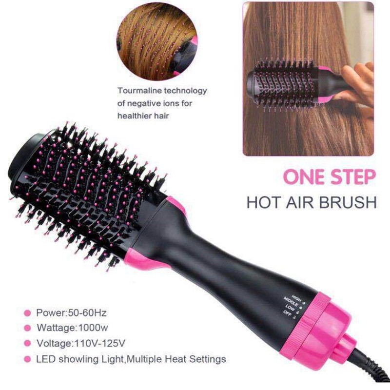 One Step Hair Dryer Volumizer Salon Hot Air Paddle Styling Brush