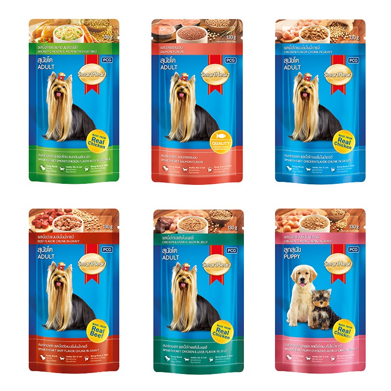 SmartHeart Dog Food Wet Pouch 130g Shopee Thailand