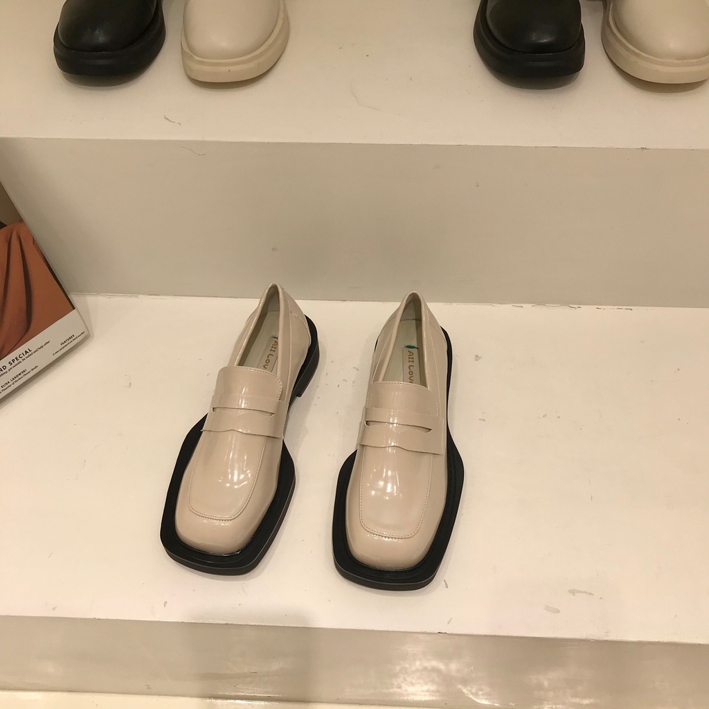 Brand Design British Style Chunky Heel Platform Loafers for Women 2021