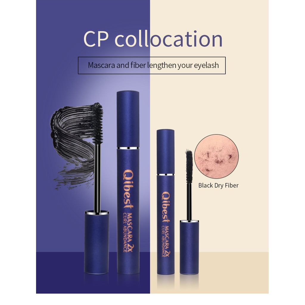 QIBEST 4D Charm Mascara Set Waterroof Slim Mascara Makeu Silk Graft