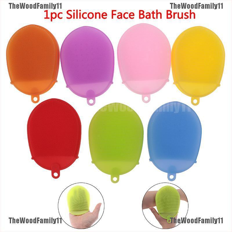 TWF Silicone Massage Bath Brush Face Body Scrubber Glove Exfoliating Brush Skin SPA